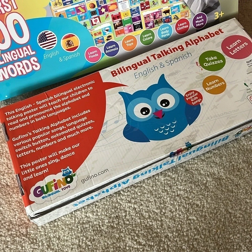 Brand New Bilingual Talking Alphabet 1st 100 Words Spanish English Learning Toys